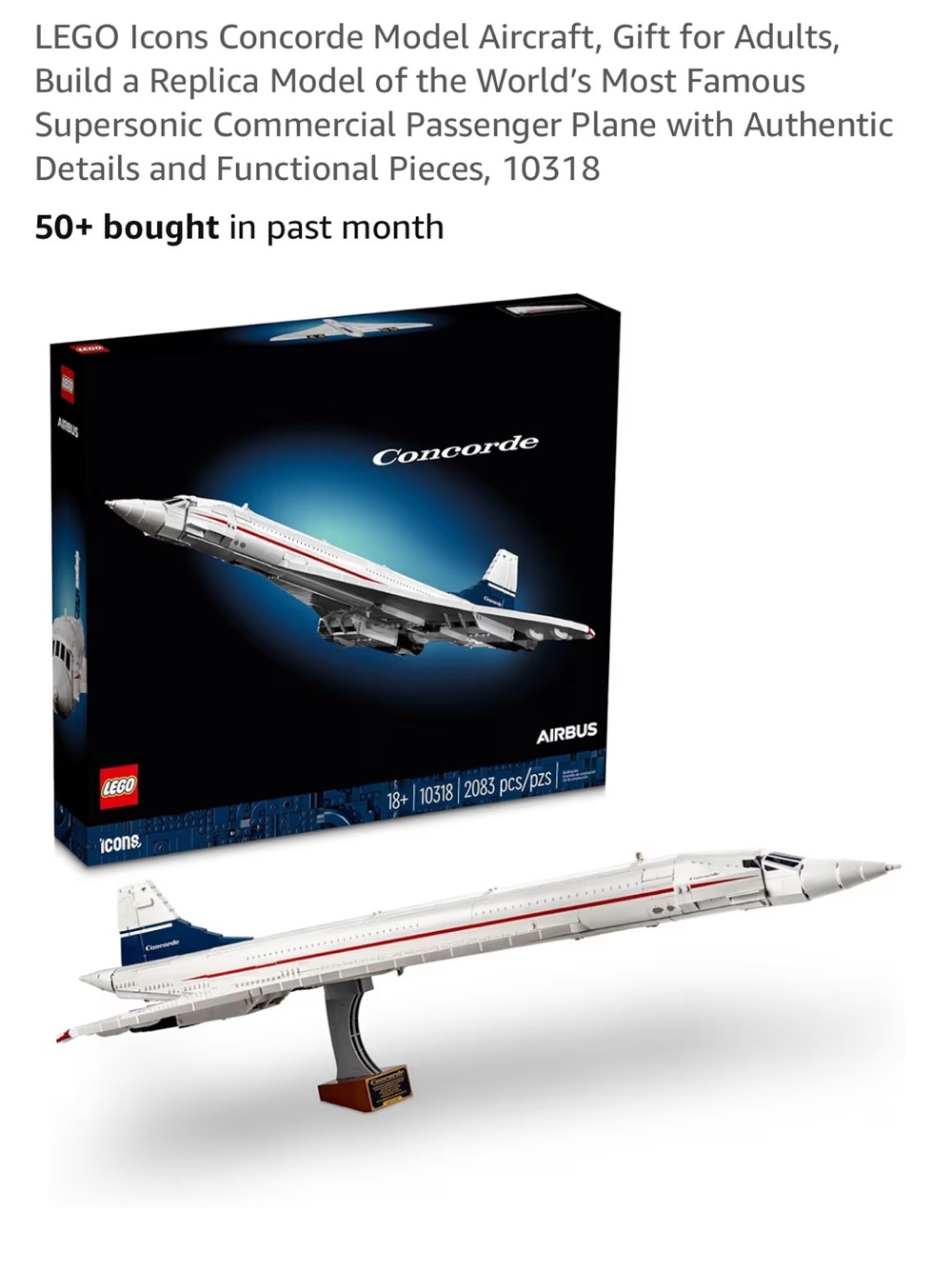 LEGO Icons Concorde Model Aircraft